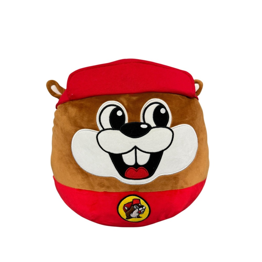 Buc-ee's Beaver Plush Pillow Round Mascot Stuffed Animal Brown Red PA-19626
